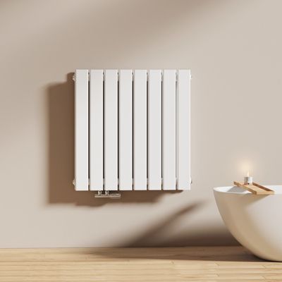 EMKE Radiateur eau chaude en acier Tube Plat Radiateur Mural Blanc 63x62cm 826W Double Couche
