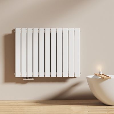 EMKE Radiateur eau chaude en acier Tube Plat Radiateur Mural Blanc 63x85cm 1136W Double Couche