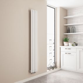 EMKE Radiateur eau chaude en acier Tube Rond Radiateur Mural Blanc 160x24cm 427W Seule Couche