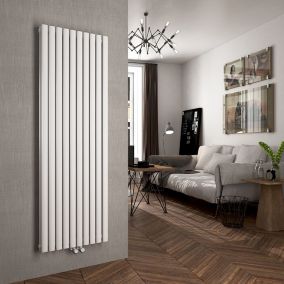 EMKE Radiateur eau chaude en acier Tube Rond Radiateur Mural Blanc 180x60cm 2175W Double Couche