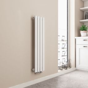EMKE Radiateur eau chaude en acier Tube Rond Radiateur Mural Blanc 90x24cm 143W Seule Couche