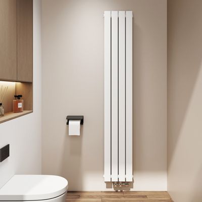 EMKE Radiateur à Eau Chaude, Radiateur plat Double couche connexion centrale, Blanc 180x30cm, 911W