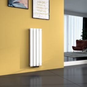 EMKE Radiateur à Eau Chaude, Radiateur plat Double couche connexion centrale, Blanc 90x30cm