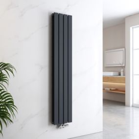 EMKE Radiateur à Eau Chaude, Radiateur plat seule couche connexion centrale, Anthracite 160x30cm