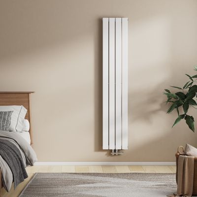 EMKE Radiateur à Eau Chaude, Radiateur plat seule couche connexion centrale, Blanc 160x30cm, 557W
