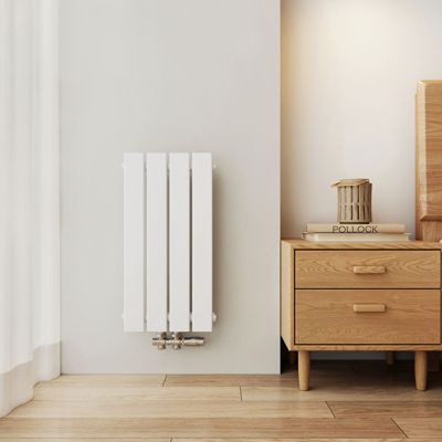 EMKE Radiateur à Eau Chaude, Radiateur plat seule couche connexion centrale, Blanc 60x30cm, 233W