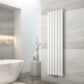 EMKE Radiateur à Eau Chaude, Radiateur plat seule couche connexion centrale, Montage mural vertical design, Blanc 160x46cm