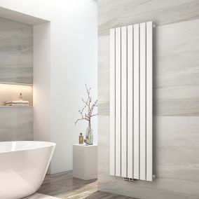 EMKE Radiateur à Eau Chaude, Radiateur plat seule couche connexion centrale, Montage mural vertical design, Blanc 160x53cm