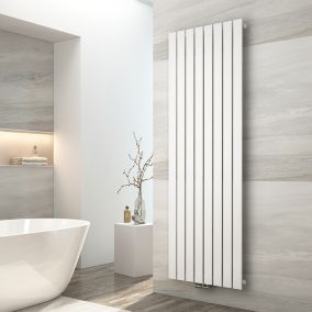 EMKE Radiateur à Eau Chaude, Radiateur plat seule couche connexion centrale, Montage mural vertical design, Blanc 180x61cm