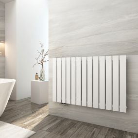 EMKE Radiateur à Eau Chaude, Radiateur plat seule couche connexion centrale, Montage mural vertical design, Blanc 63x100cm