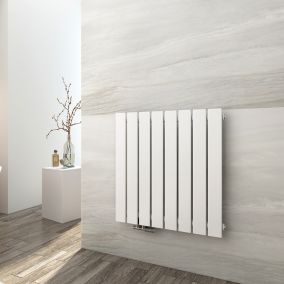 EMKE Radiateur à Eau Chaude, Radiateur plat seule couche connexion centrale, Montage mural vertical design, Blanc 63x61cm