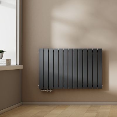 EMKE Radiateur à Eau Chaude, Radiateur plat seule couche connexion latérale, Anthracite 63x101cm 730W