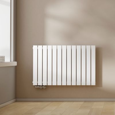 EMKE Radiateur à Eau Chaude, Radiateur plat seule couche connexion latérale, Blanc 63x101cm 730W