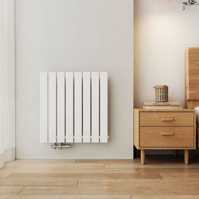 EMKE Radiateur à Eau Chaude, Radiateur plat seule couche connexion latérale, Blanc 63x62cm 450W