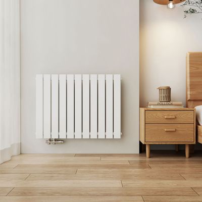 EMKE Radiateur à Eau Chaude, Radiateur plat seule couche connexion latérale, Blanc 63x85cm, 618W