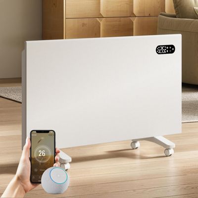 EMKE Radiateur électrique 2000W WiFi, Écran tactile LED, Programmation 7 jours, Alexa et Google Home, Mural ou sur pied