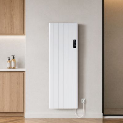 EMKE Radiateur Électrique à Convection 2000W, Panneau Chauffant Mural en Aluminium 160x54,5cm, Thermostat WiFi, Blanc Brillant