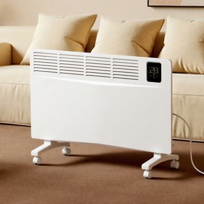 EMKE Radiateur Électrique Mobile 2000W, Chauffage Connecté WiFi avec Thermostat, Écran LED Tactile, IMurale ou sur Pieds, Blanc