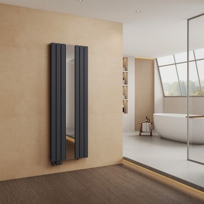 EMKE Radiateur Miroir Vertical Design Anthracite pour Chauffage Central - 1800x608mm - 1788W - Double Panneau