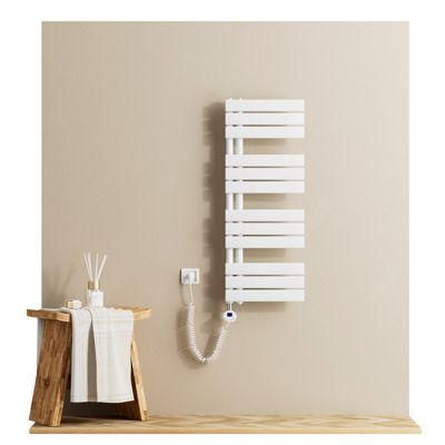 EMKE Radiateur Sèche-Serviettes Électrique 1041x400 mm, Blanc 400W, WiFi, Modes Intelligents, Détection Fenêtre