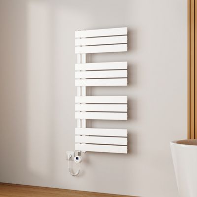 EMKE Radiateur Sèche-Serviettes Électrique 1041x500 mm, Blanc 600W, WiFi, Modes Intelligents, Détection Fenêtre