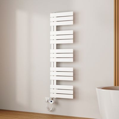 EMKE Radiateur Sèche-Serviettes Électrique 1320x400 mm, Blanc 600W, WiFi, Modes Intelligents, Détection Fenêtre