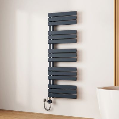 EMKE Radiateur Sèche-Serviettes Électrique 1320x500 mm, Gris Anthracite 800W, WiFi, Modes Intelligents, IPX4