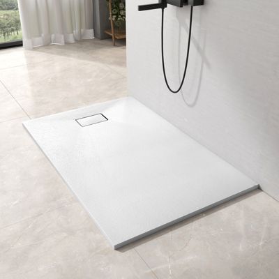 EMKE Receveur de douche receveur de douche plat antidérapant SMC receveur de douche à découper, 120x90cm, Blanc