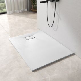 EMKE Receveur de douche receveur de douche plat antidérapant SMC receveur de douche à découper, 140x90cm, Blanc