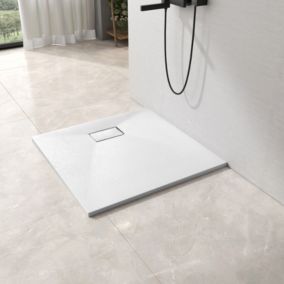 EMKE Receveur de douche receveur de douche plat antidérapant SMC receveur de douche à découper, 90x90cm, Blanc