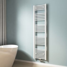 EMKE Sèche-serviette eau chaude, Radiateur sèche-serviettes raccordement central Blanc 160x40cm 547Watts