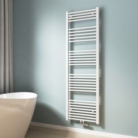 EMKE Sèche-serviette eau chaude, Radiateur sèche-serviettes raccordement central Blanc 160x50cm 654Watts
