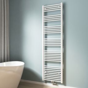 EMKE Sèche-serviette eau chaude, Radiateur sèche-serviettes raccordement central Blanc 180x50cm 739Watts