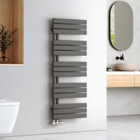 EMKE Sèche-serviettes à Eau Chaude Panneau Plat, Sèche-serviettes connexion latérale pour, Anthracite 1320x500mm 661Watts