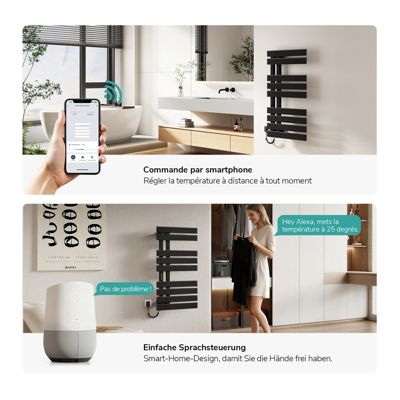 Chauffe Serviettes Intelligent Sèche-Serviettes Electrique 350W