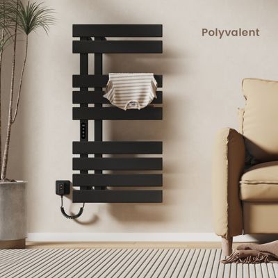 Chauffe-serviettes électrique Mural Noir Mat - 8 Barres, 20x4.7x28 Pouces - Neuf