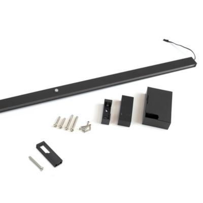 Emuca barre de penderie pour armoire Castor avec lumière LED, batterie amovible et détecteur de mouvement, 1.158, Peint en noir