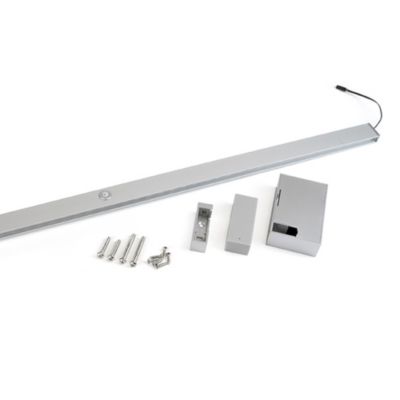 Emuca barre de penderie pour armoire Castor avec lumière LED, batterie amovible et détecteur de mouvement, 708, Anodisé mat.