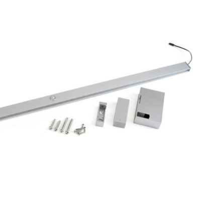Emuca barre de penderie pour armoire Castor avec lumière LED, batterie amovible et détecteur de mouvement, 858, Anodisé mat
