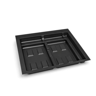 Emuca Base pour tiroirs de cuisine Recycle, 2 compartiments, module 600mm, Plastique, Noir