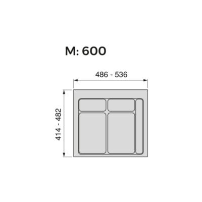 Emuca Base pour tiroirs de cuisine Recycle, 2 compartiments, module ...