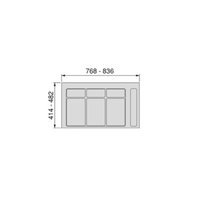 Emuca Base pour tiroirs de cuisine Recycle, 3 compartiments, module ...