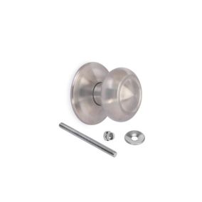 Emuca Bouton de porte d'entrée, Modèle Fedora, D70mm poignée pour porte d'entrée, Acier inoxydable, Nickel satiné