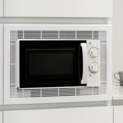Emuca Cadre pour micro-ondes, à encastrer dans des éléments de cuisine, module 600mm, 600x400mm, Plastique, Blanc