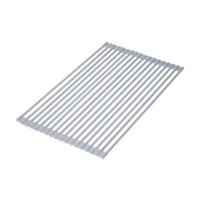 Emuca Egouttoir flexible et enroulable en silicone, acier et plastique, gris