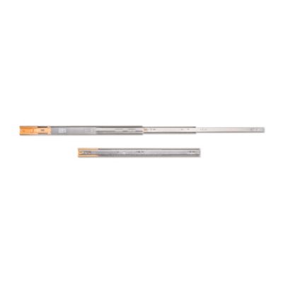 Emuca Jeu de coulisses à billes pour tiroirs à sortie totale, fermeture amortie, hauteur 45mm, longueur 600mm, Acier, Zingué