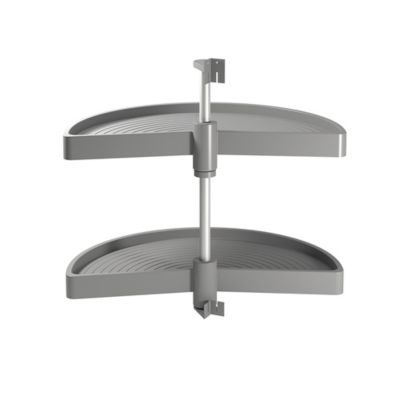 Emuca jeu de plateaux rotatifs Shelvo 1/2 lune, pour module de 800mm, plastique et aluminium, Gris