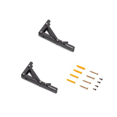 Emuca Jeu de Supports de pliage, longueur 203mm, Acier, Peint en noir
