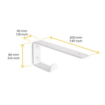 Emuca Jeu de supports pour étagères en bois Shelf avec cintre intégré, Acier, Peint en blanc