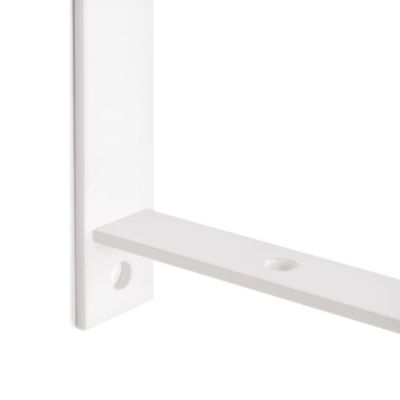 Emuca Jeu de supports pour étagères en bois Shelf avec forme triangulaire, Acier, Peint en blanc